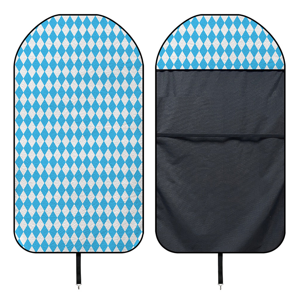 Blue And White Harlequin Pattern Print Waterproof Car Seat Cover