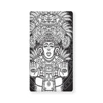 Blue And White Mayan Statue Print Baby Crib Sheet