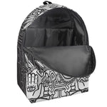 Blue And White Mayan Statue Print Backpack