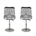 Blue And White Mayan Statue Print Bar Stool Covers