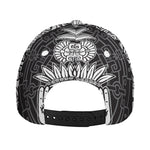 Blue And White Mayan Statue Print Baseball Cap