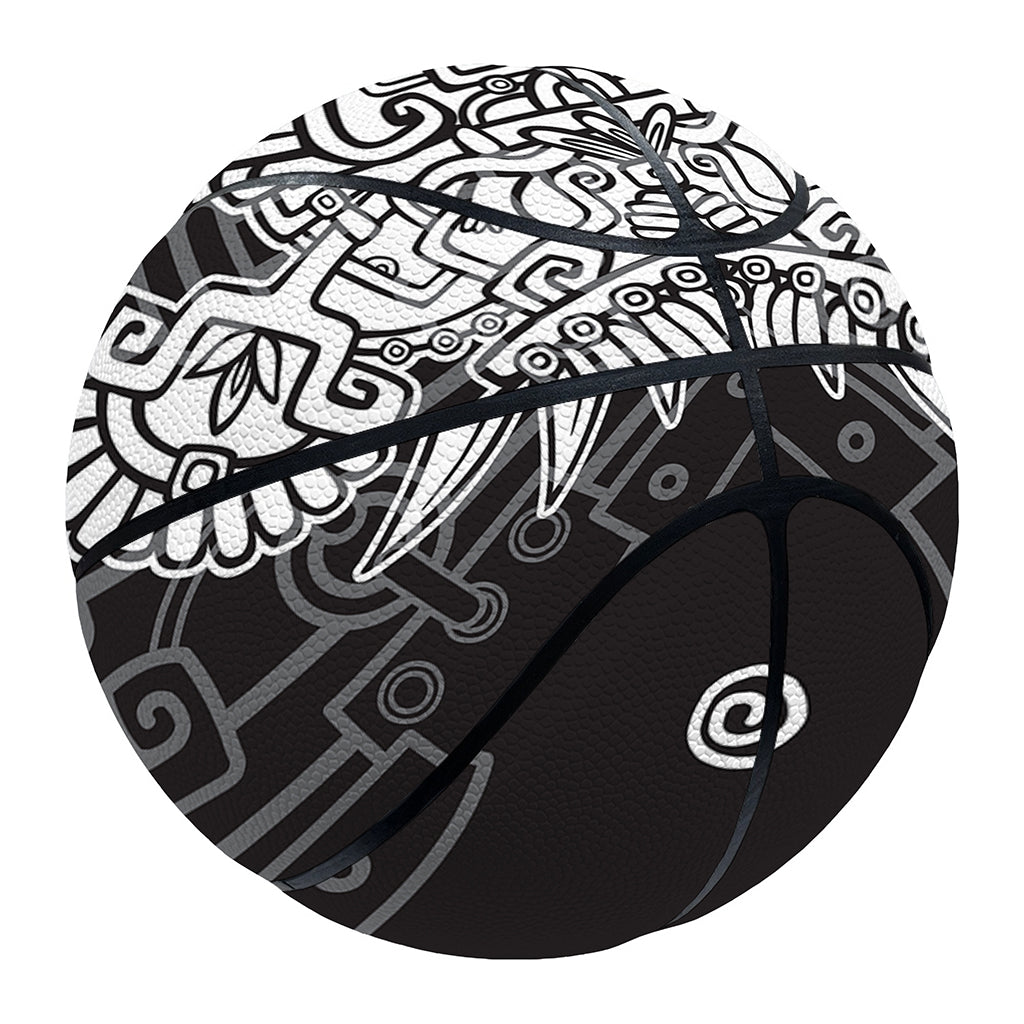 Blue And White Mayan Statue Print Basketball
