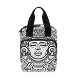 Blue And White Mayan Statue Print Bible Tote Bag