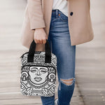 Blue And White Mayan Statue Print Bible Tote Bag