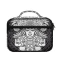 Blue And White Mayan Statue Print Briefcase Bible Bag