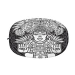 Blue And White Mayan Statue Print Car Side Mirror Covers