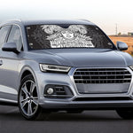 Blue And White Mayan Statue Print Car Windshield Sun Shade