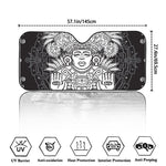 Blue And White Mayan Statue Print Car Windshield Sun Shade