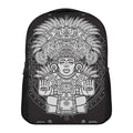 Blue And White Mayan Statue Print Casual Backpack