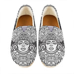 Blue And White Mayan Statue Print Casual Shoes