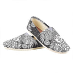Blue And White Mayan Statue Print Casual Shoes