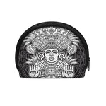 Blue And White Mayan Statue Print Coin Purse