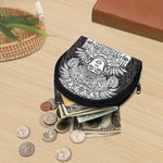 Blue And White Mayan Statue Print Coin Purse