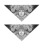 Blue And White Mayan Statue Print Dog Bandana