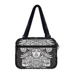 Blue And White Mayan Statue Print Double Strap Bible Bag