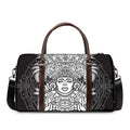 Blue And White Mayan Statue Print Duffel Bag