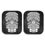 Blue And White Mayan Statue Print Handle Covers