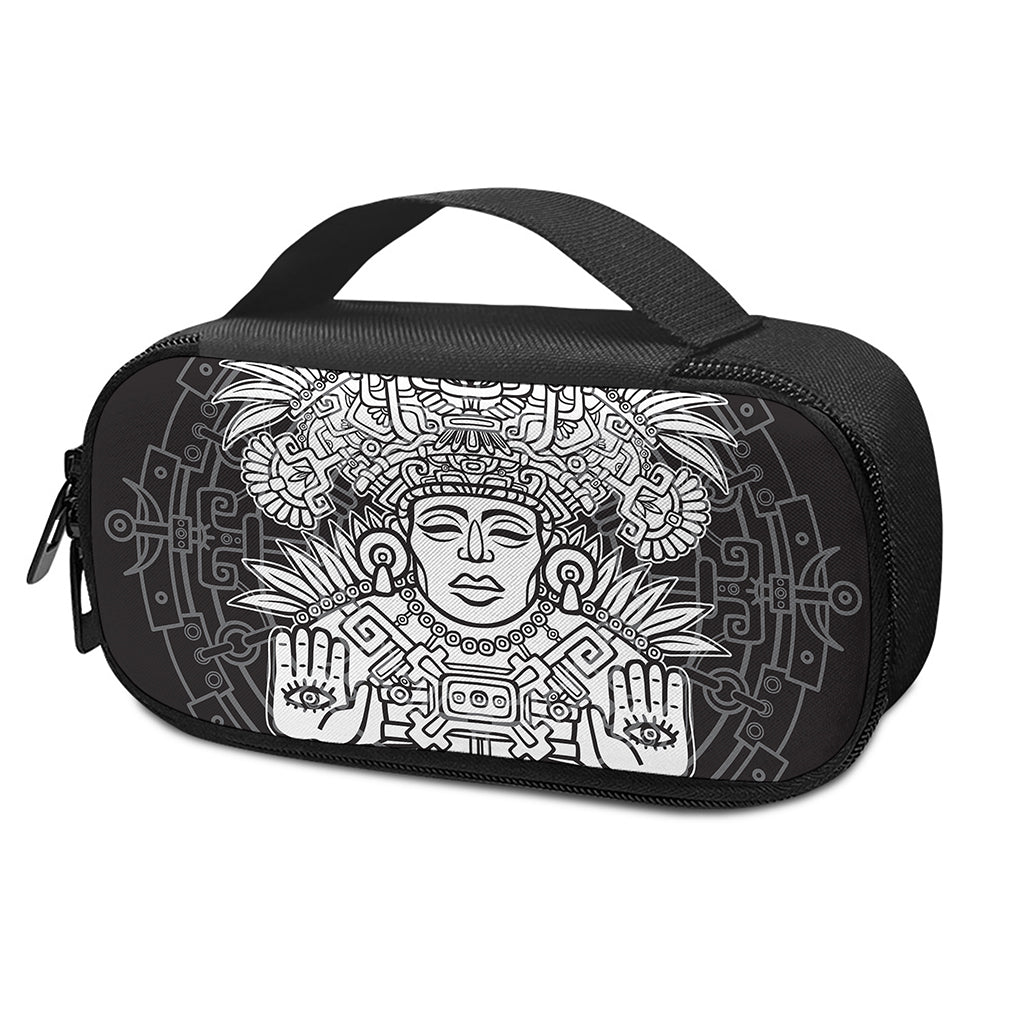 Blue And White Mayan Statue Print Insulin Cooler Travel Case