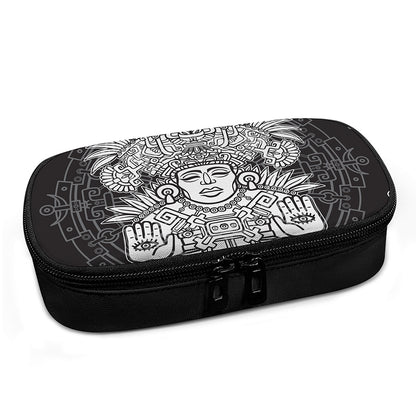 Blue And White Mayan Statue Print Insulin Cooler Travel Case