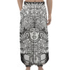 Blue And White Mayan Statue Print Lantern Pants