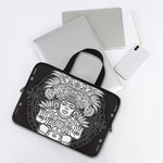Blue And White Mayan Statue Print Laptop Sleeve With Handle