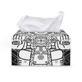Blue And White Mayan Statue Print Leather Tissue Box Cover