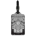 Blue And White Mayan Statue Print Luggage Tag