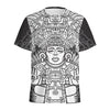 Blue And White Mayan Statue Print Men's Sports T-Shirt