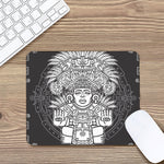 Blue And White Mayan Statue Print Mouse Pad