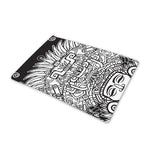 Blue And White Mayan Statue Print Pet Cooling Mat Cover