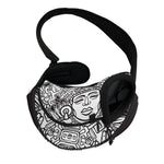 Blue And White Mayan Statue Print Pet Sling Carrier