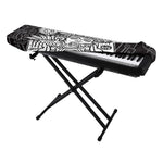 Blue And White Mayan Statue Print Piano Keyboard Cover