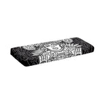 Blue And White Mayan Statue Print Piano Keyboard Cover
