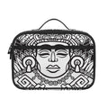 Blue And White Mayan Statue Print Portable Lunch Bag