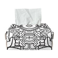 Blue And White Mayan Statue Print Rectangle Tissue Box Cover