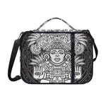 Blue And White Mayan Statue Print Shoulder Strap Bible Bag