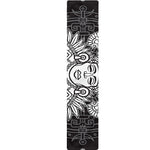 Blue And White Mayan Statue Print Table Runner