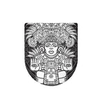 Blue And White Mayan Statue Print Toilet Lid Cover