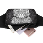 Blue And White Mayan Statue Print Waist Bag