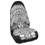 Blue And White Mayan Statue Print Waterproof Car Seat Cover