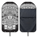 Blue And White Mayan Statue Print Waterproof Car Seat Cover