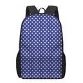 Blue And White Polka Dot Pattern Print 17 Inch Backpack