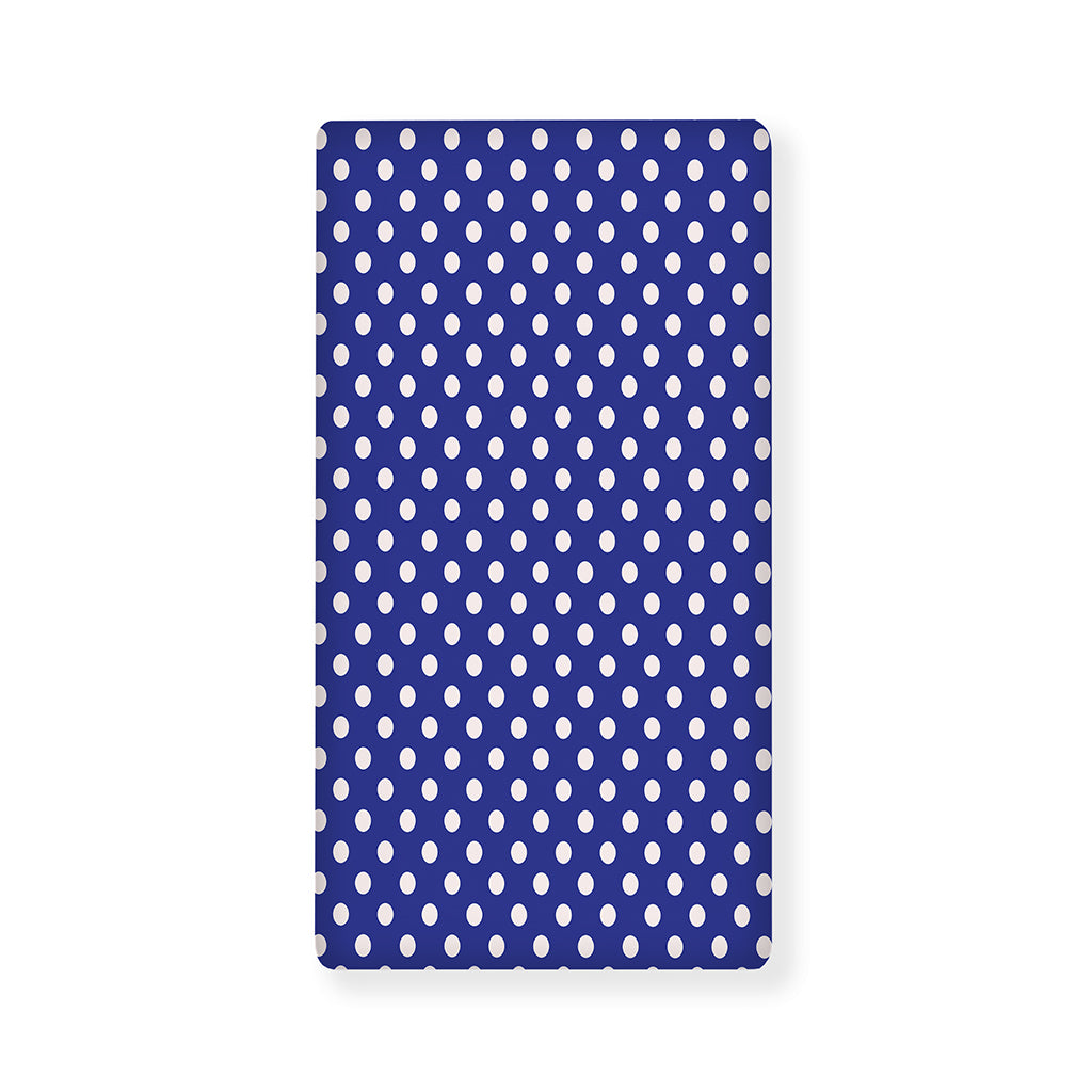 Blue And White Polka Dot Pattern Print Baby Crib Sheet