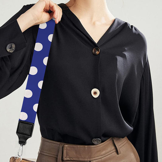 Blue And White Polka Dot Pattern Print Bag Strap