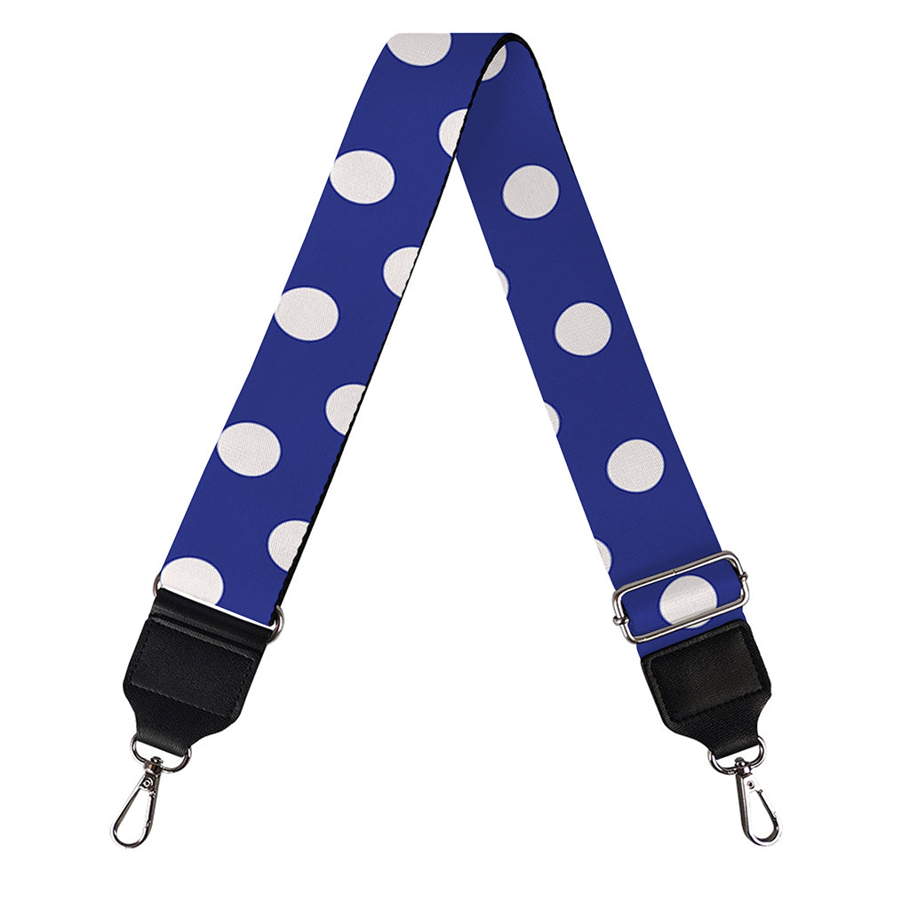 Blue And White Polka Dot Pattern Print Bag Strap