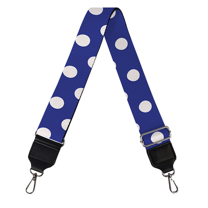 Blue And White Polka Dot Pattern Print Bag Strap