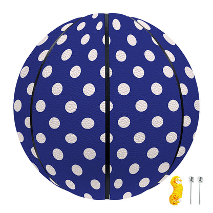 Blue And White Polka Dot Pattern Print Basketball