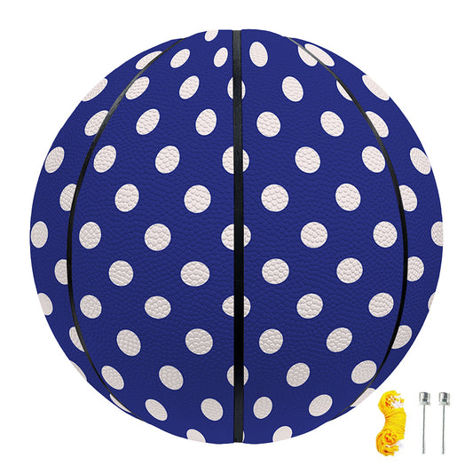 Blue And White Polka Dot Pattern Print Basketball