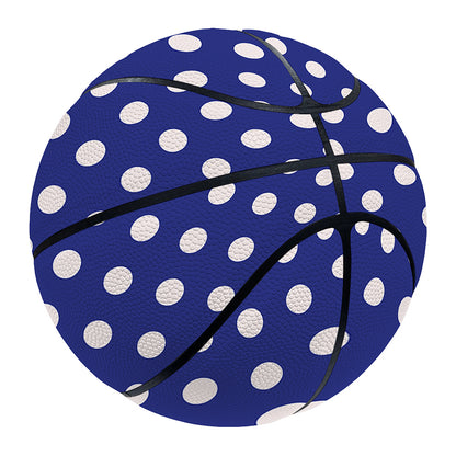 Blue And White Polka Dot Pattern Print Basketball
