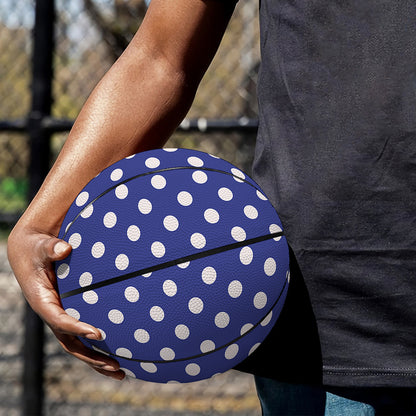 Blue And White Polka Dot Pattern Print Basketball